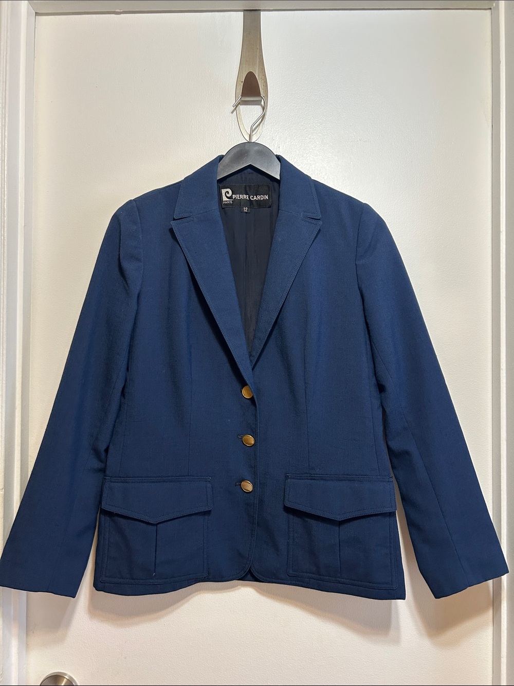 Pierre Cardin Navy Blue Tailored Blazer with Gold Buttons